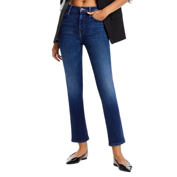 MOTHER The Insider Ankle Mid Rise Straight Leg Denim Jeans in Mind Games Size 27 - Picture 1 of 14